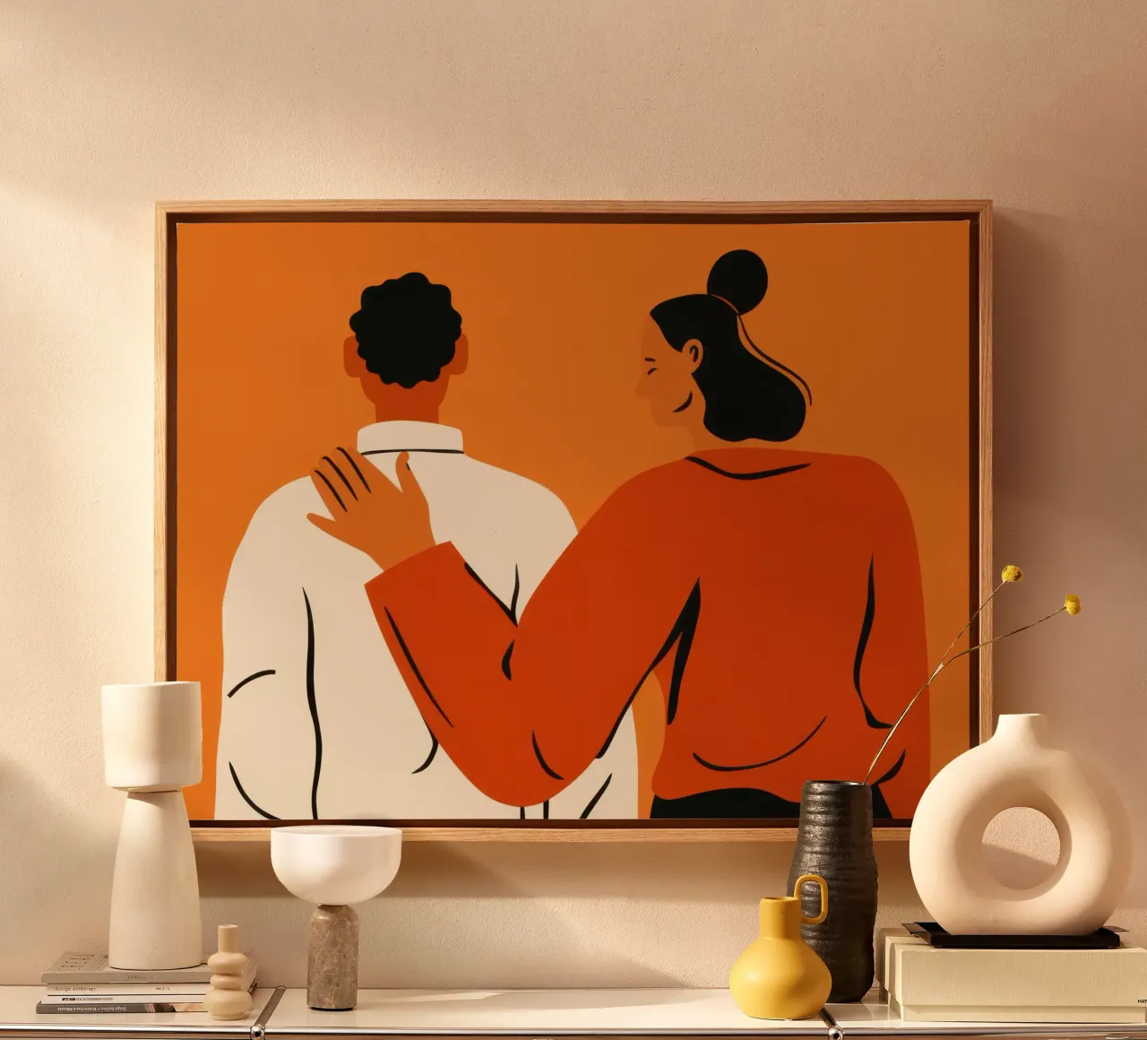 Shared Horizon Togetherness canvas by Mossy Pigment