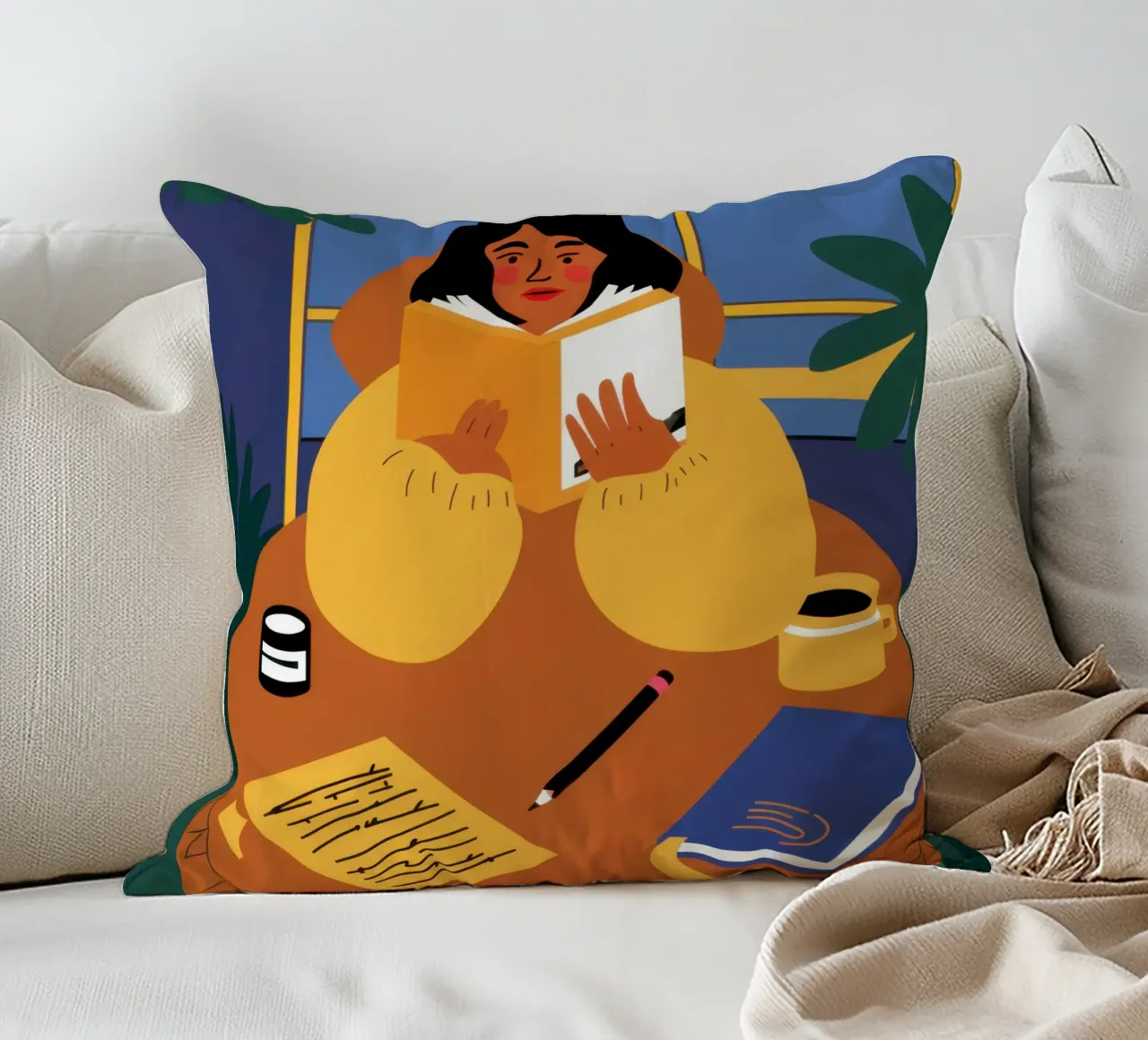 Yellow Top Sanctuary decorative cushion by Lune Dreams