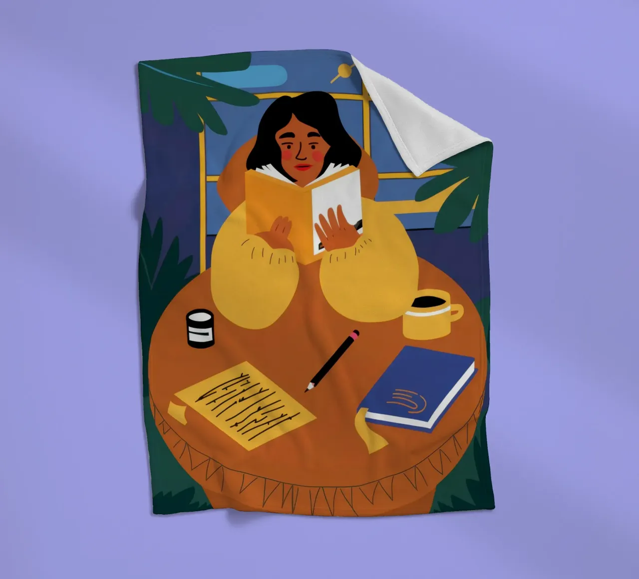Yellow Top Sanctuary Fleecedecke von Lune Dreams