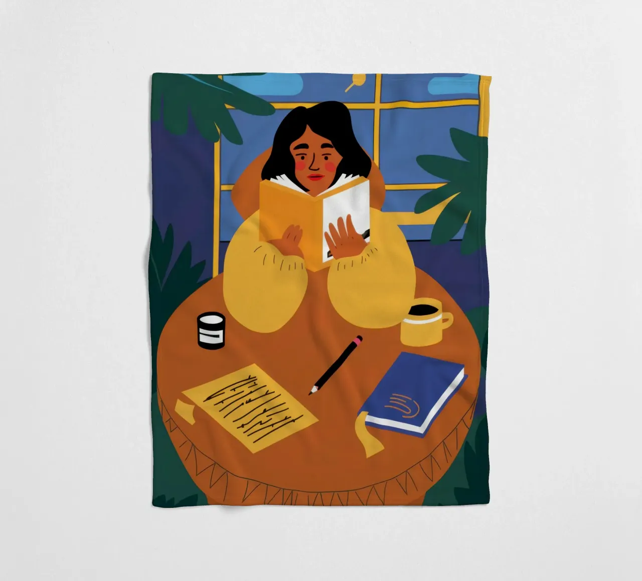 Yellow Top Sanctuary Fleecedecke von Lune Dreams