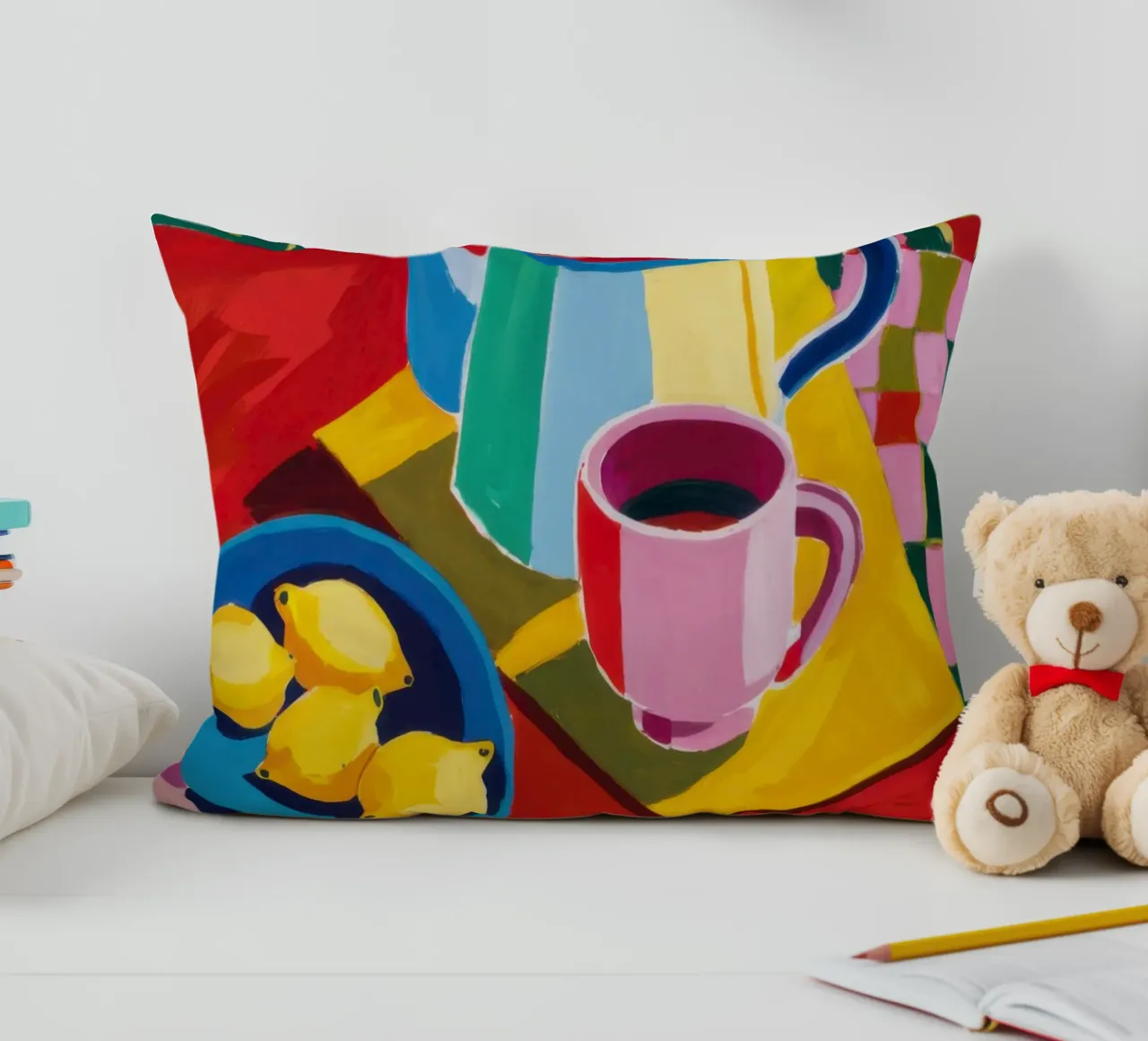 Checkered Tea Ceremony decorative cushion by Arcane Lines