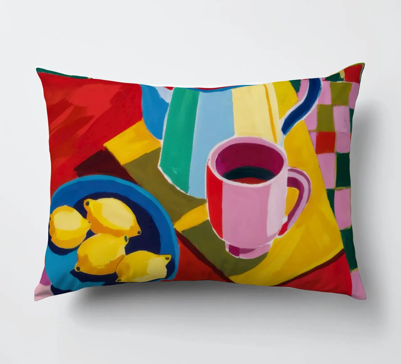 Checkered Tea Ceremony decorative cushion by Arcane Lines