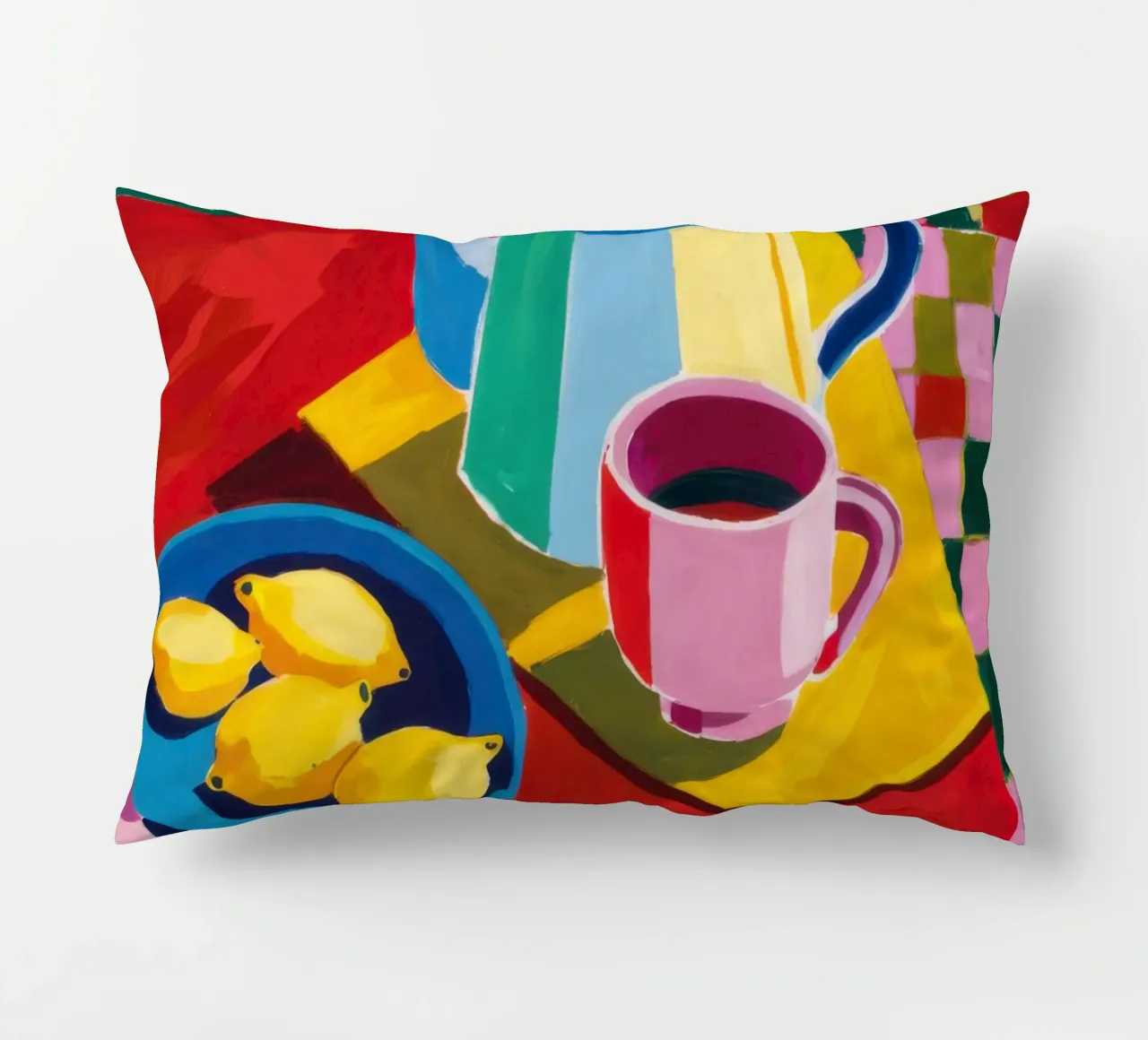 Checkered Tea Ceremony decorative cushion by Arcane Lines
