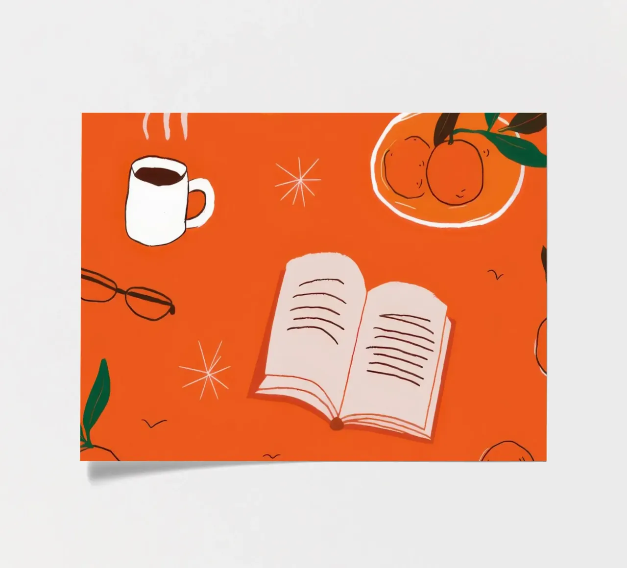 Orange Reading Ritual sticker sheet by Mossy Pigment