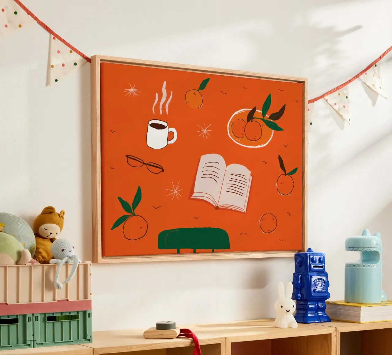 Rituale di lettura dell'arancia tela con Cornice a cassetta da Mossy Pigment