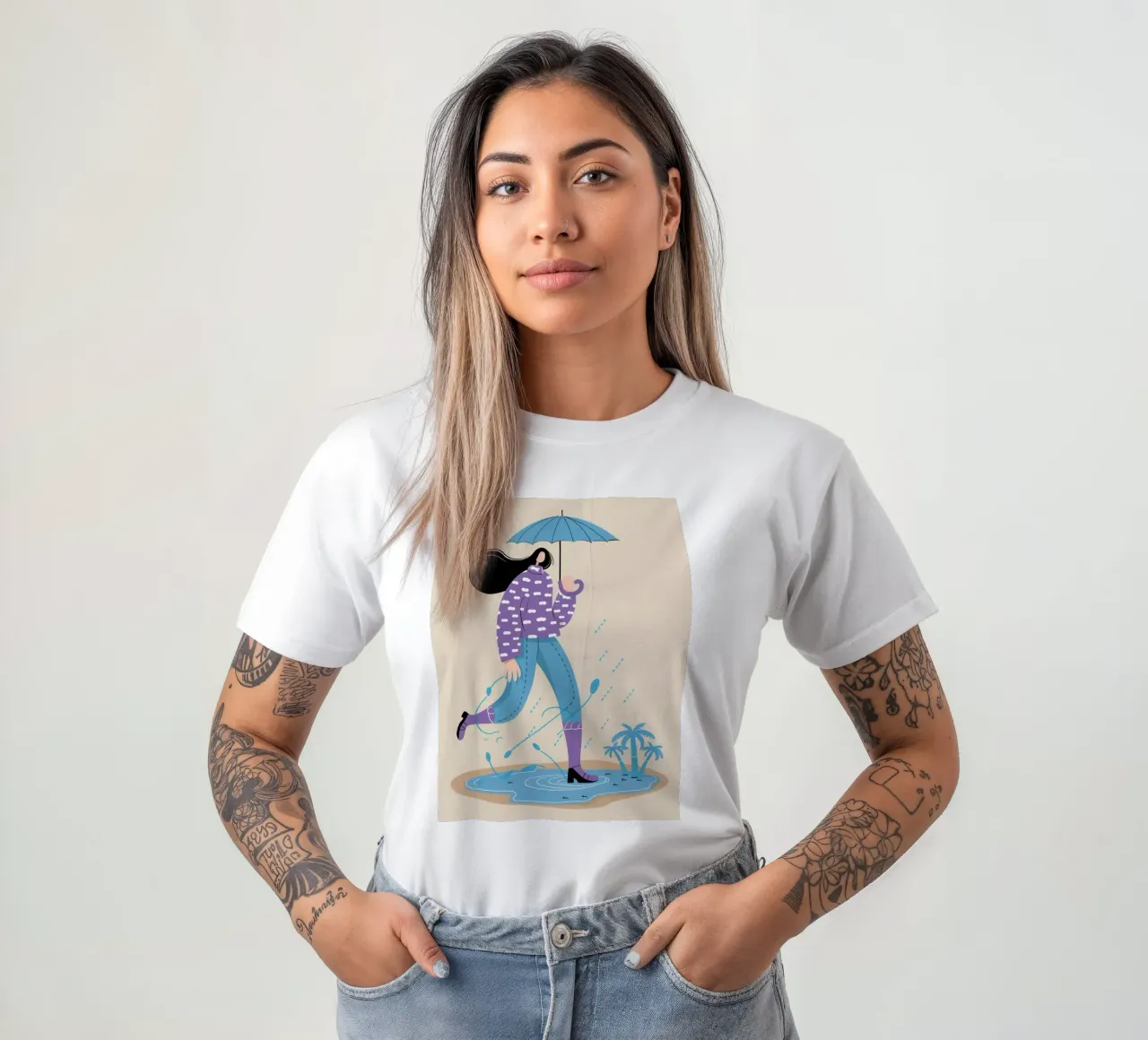 Passeggiata in un giorno di pioggia t-shirt da Lune Dreams