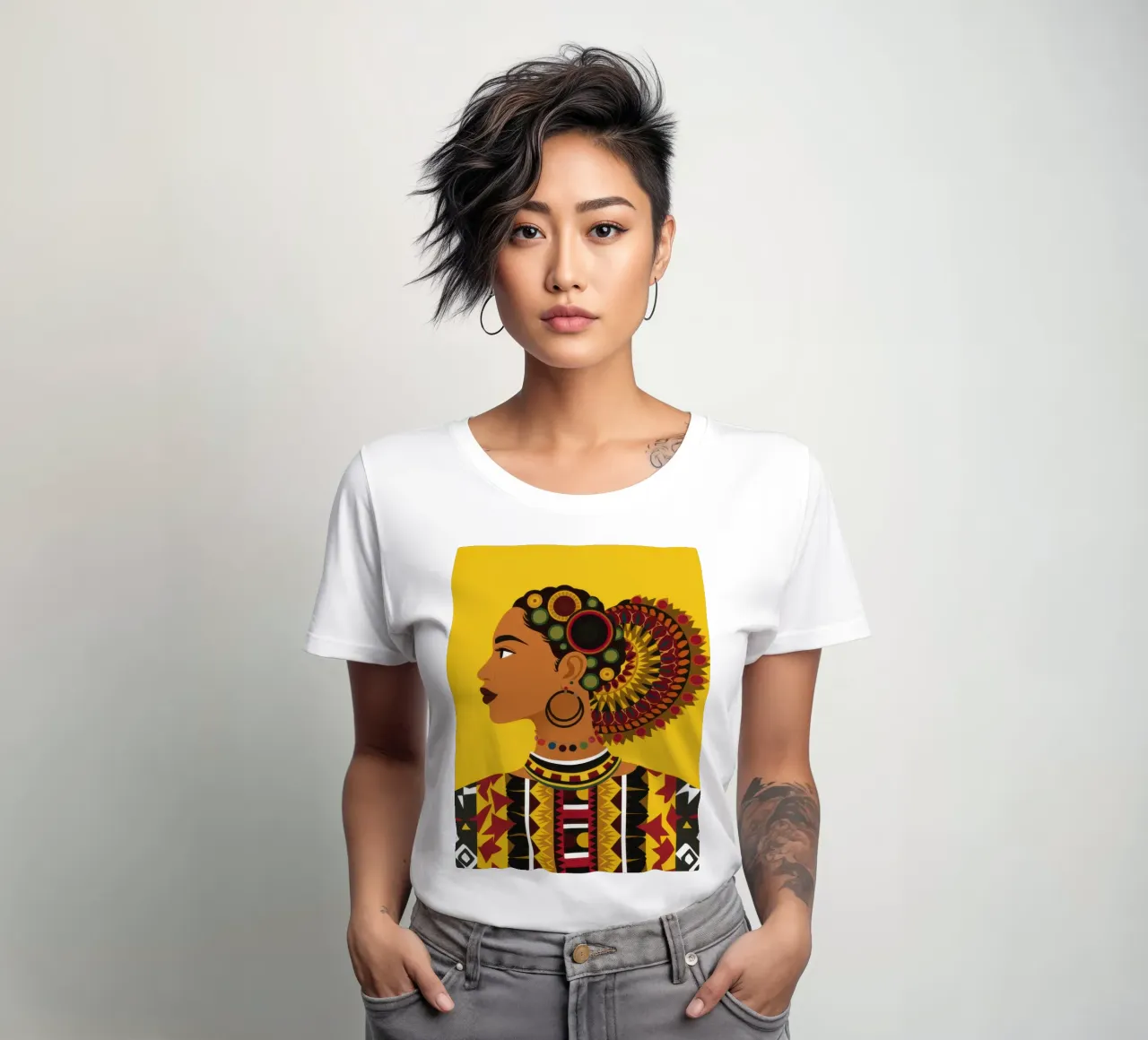 Golden Profile Radiance women's fitted t-shirt by Monuments Fire