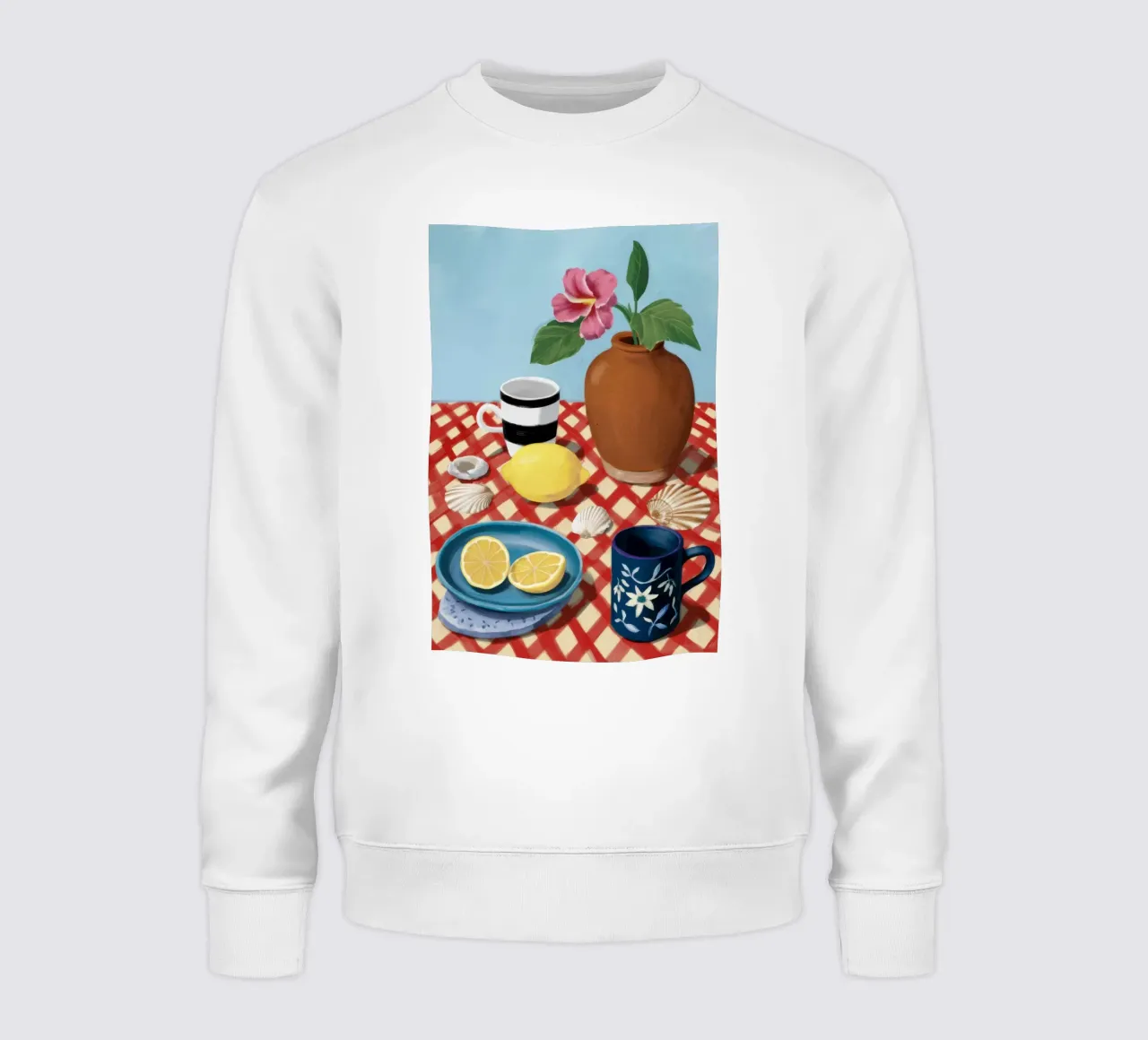 Checkered Rose Stillness sweatshirt by Arcane Lines