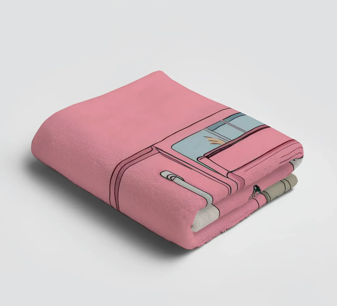 Frigorifero rosa retrò asciugamano da bagno da Mossy Pigment