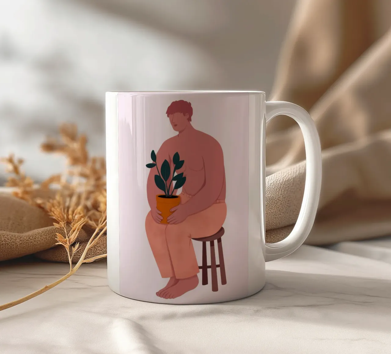 Halten einer Topfpflanze Keramik Tasse von Lune Dreams