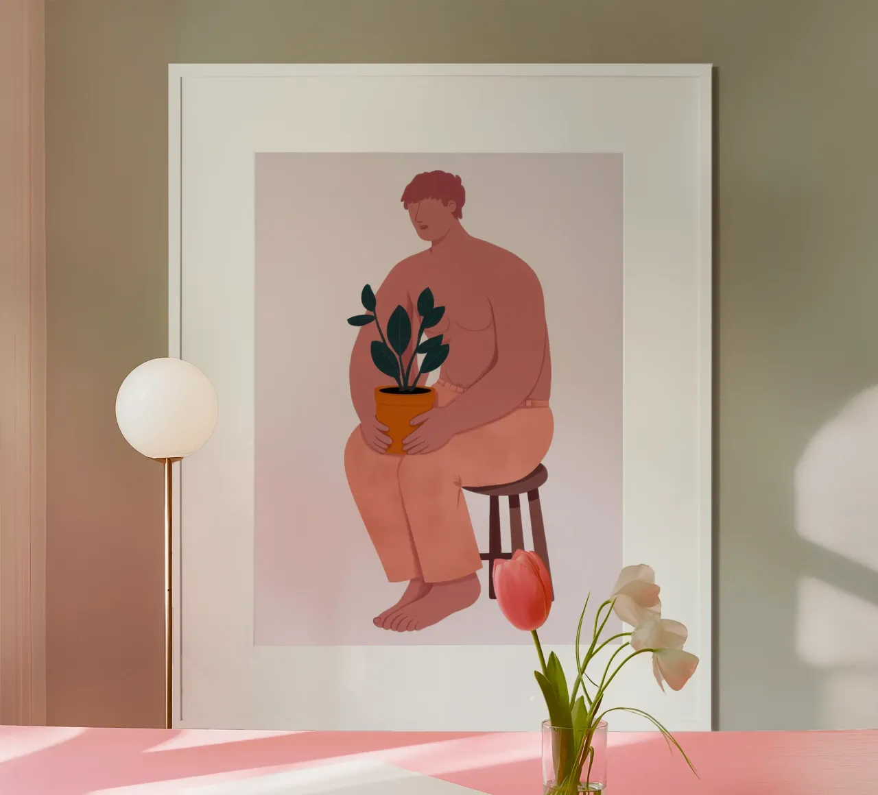 Tenere in mano una pianta in vaso poster da Lune Dreams