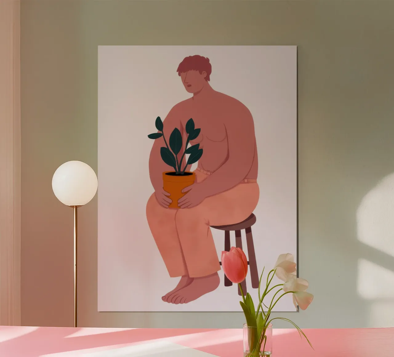 Tenere in mano una pianta in vaso poster da Lune Dreams