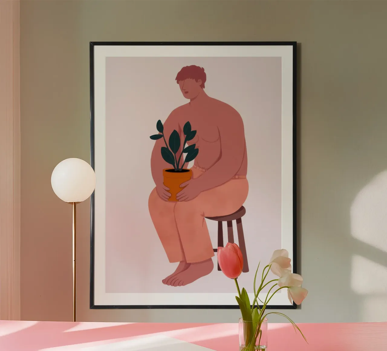 Tenere in mano una pianta in vaso poster da Lune Dreams