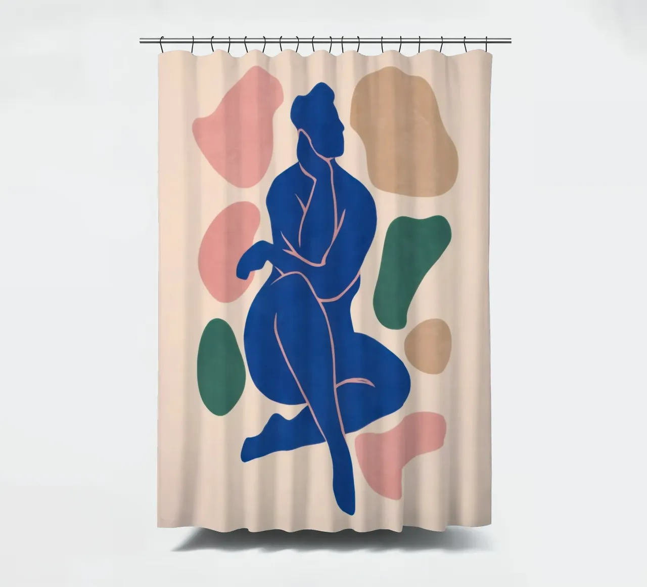 Cerulean Form Study shower curtain by Monuments Fire