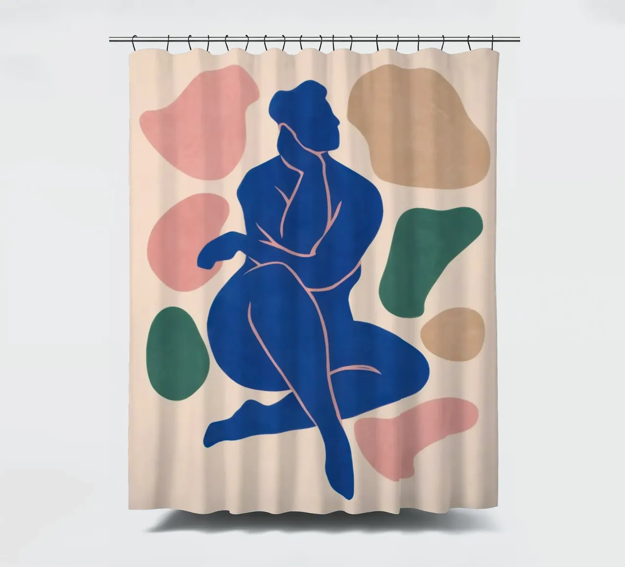 Cerulean Form Study shower curtain by Monuments Fire