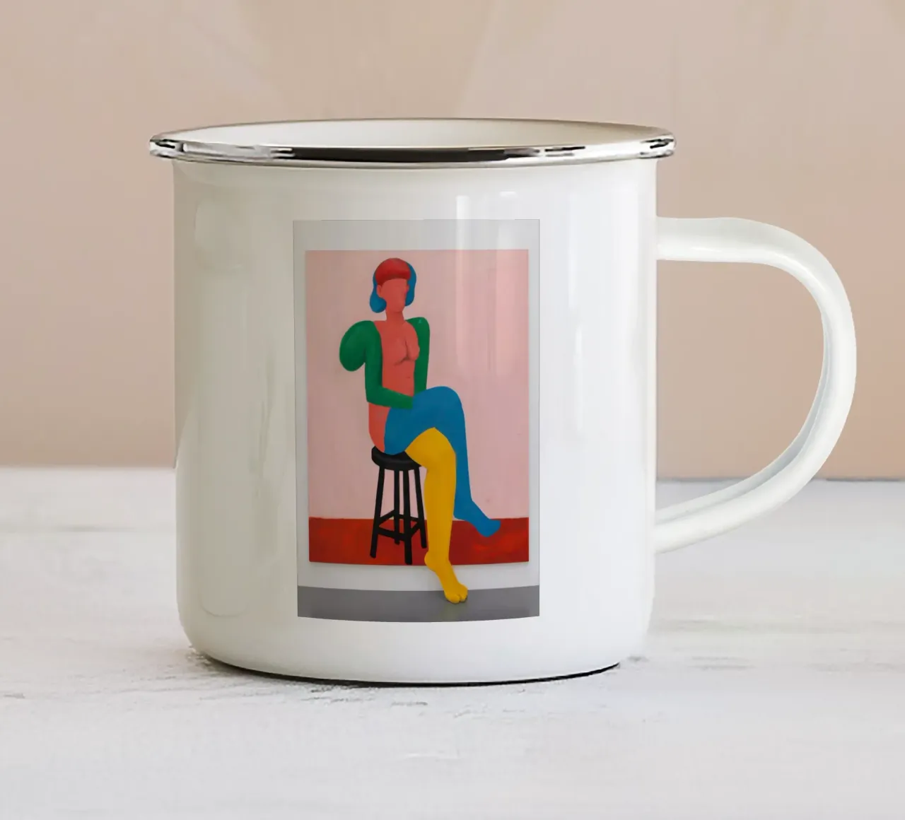 Figura astratta in posa tazza in smalto da Lune Dreams