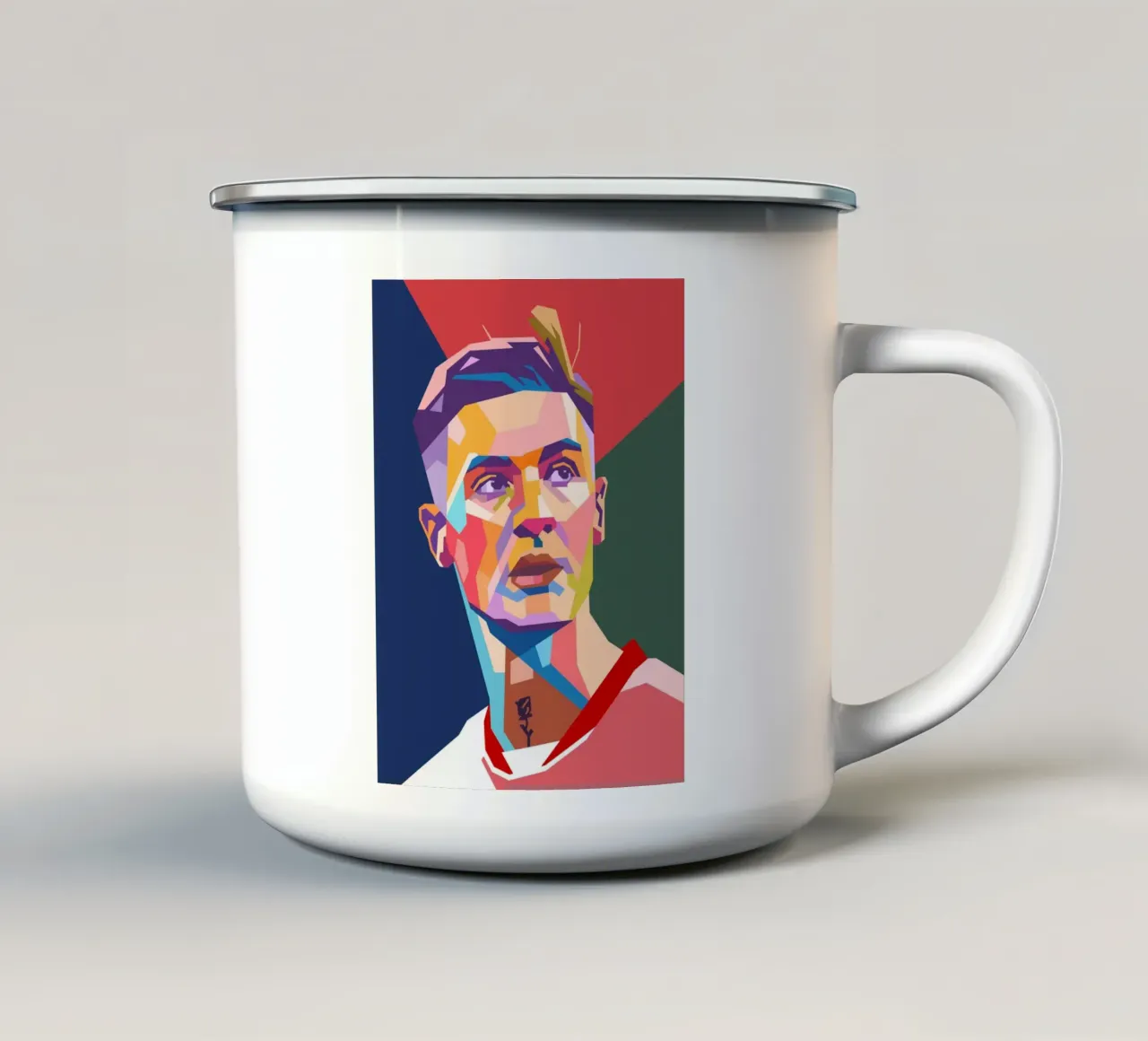 Benjamin Sesko art tazza in smalto da Hantamrata
