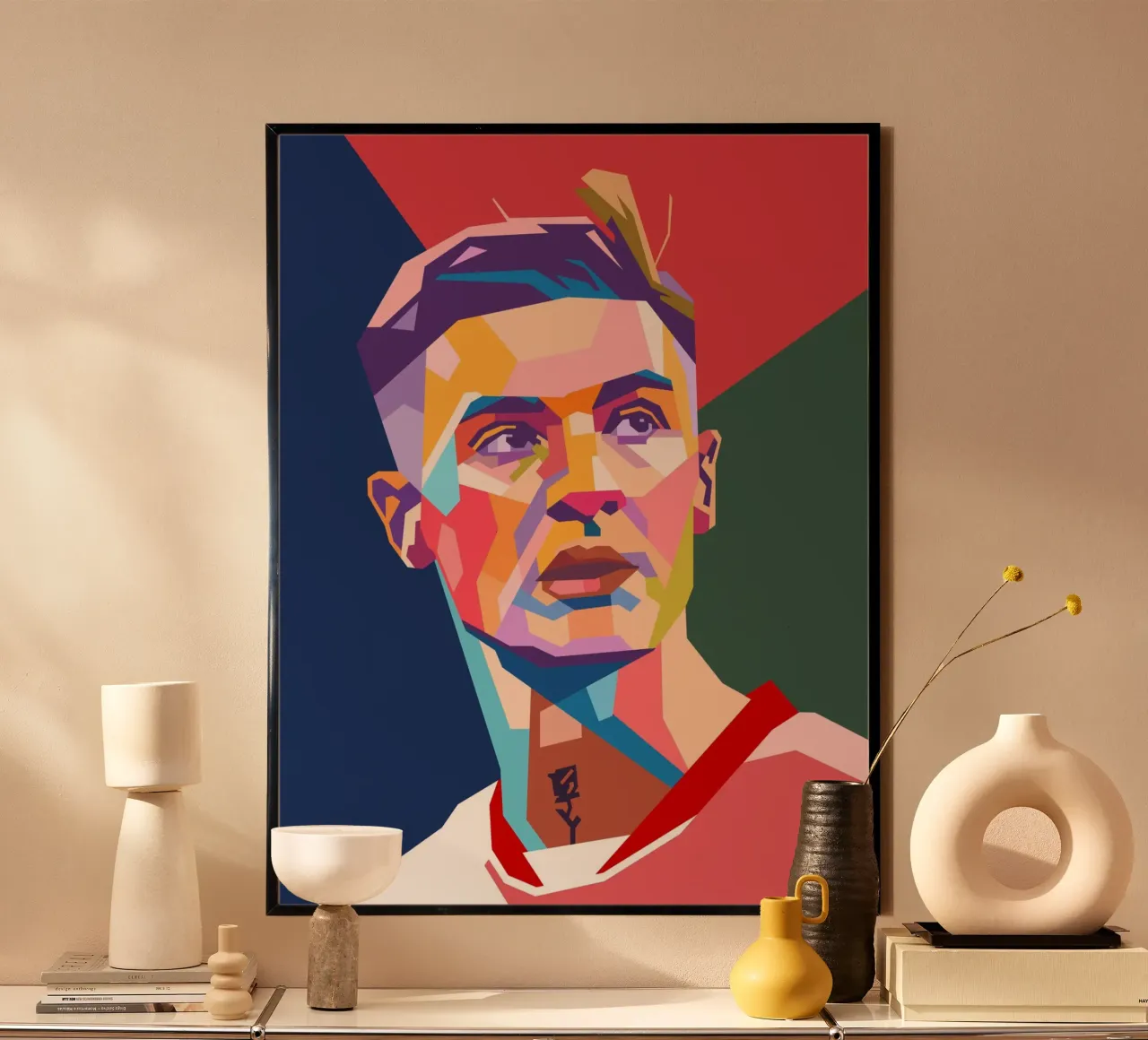 Benjamin Sesko art poster con telaio in plastica da Hantamrata