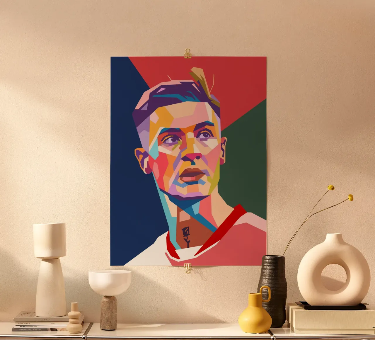 Benjamin Sesko art poster con telaio in plastica da Hantamrata