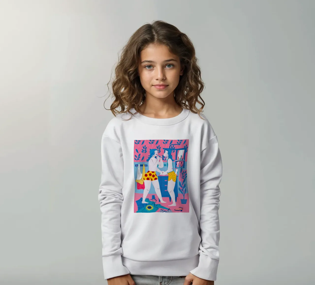 Maximalist Friendship Selfie kids sweatshirt by Monuments Fire