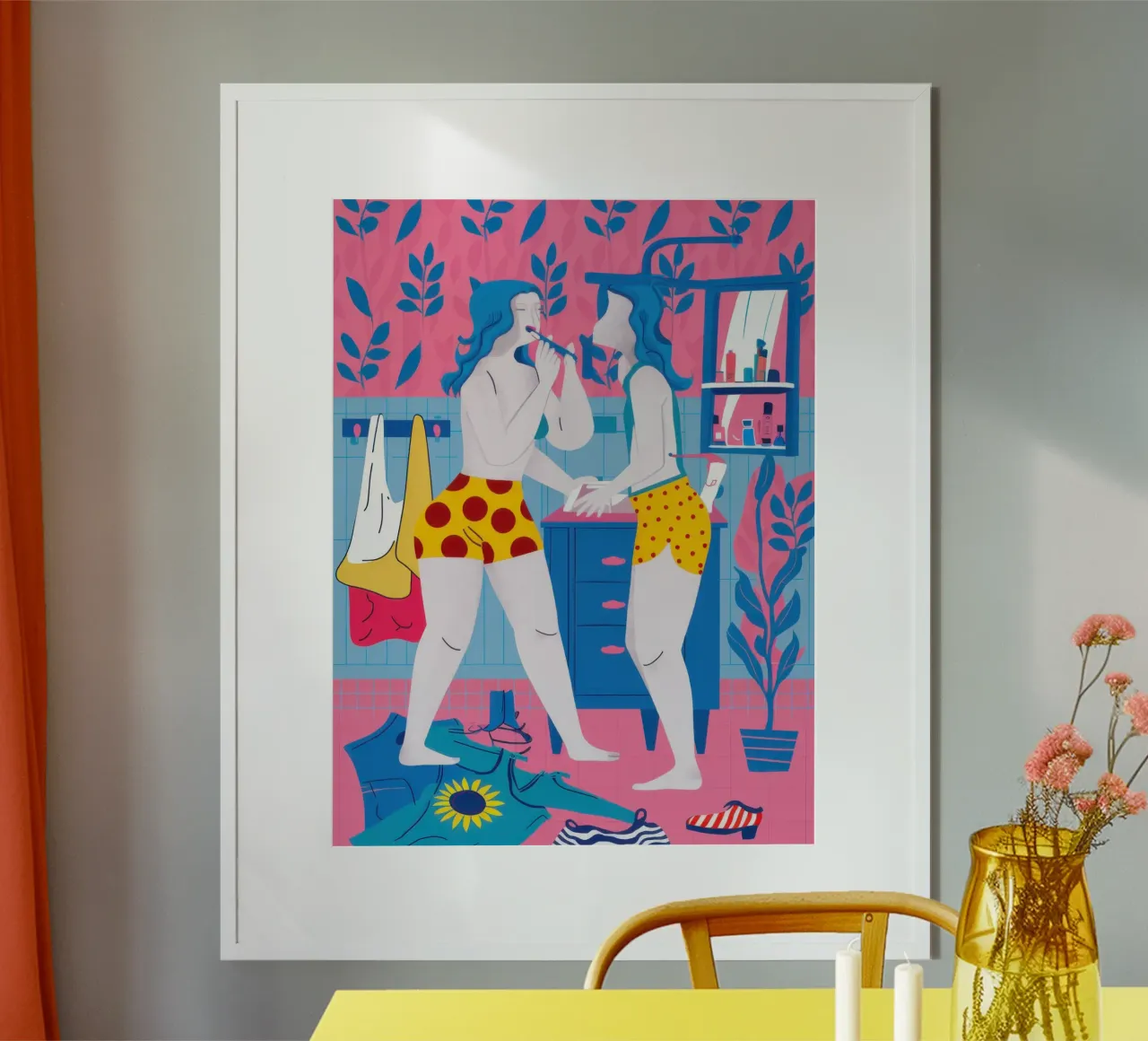 Selfie di amicizia massimalista poster con telaio in legno da Monuments Fire
