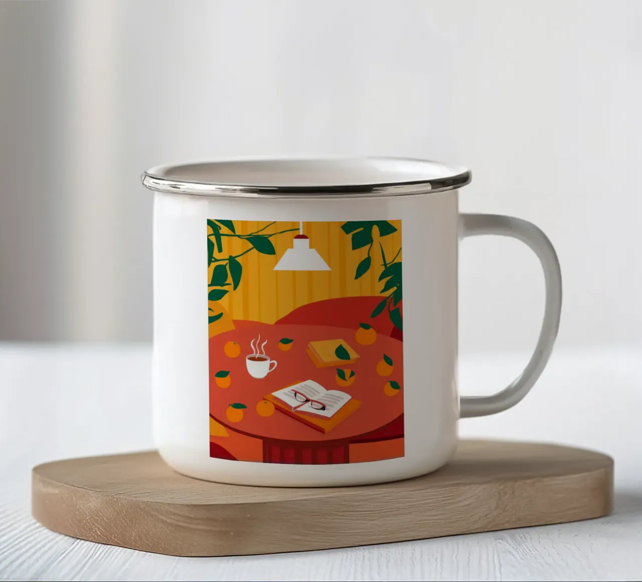 Lamplight Study Session enamel mug by Mossy Pigment