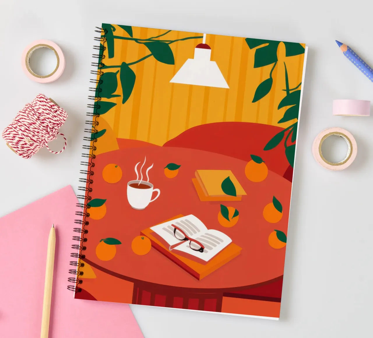 Lamplight Study Session spiral notebook by Mossy Pigment