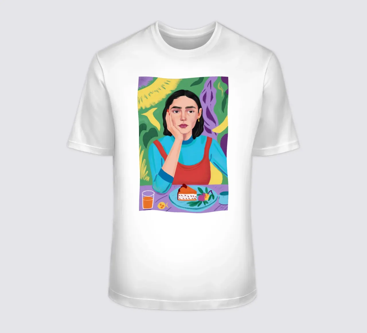 Peinzend taartmoment t-shirt van Monuments Fire