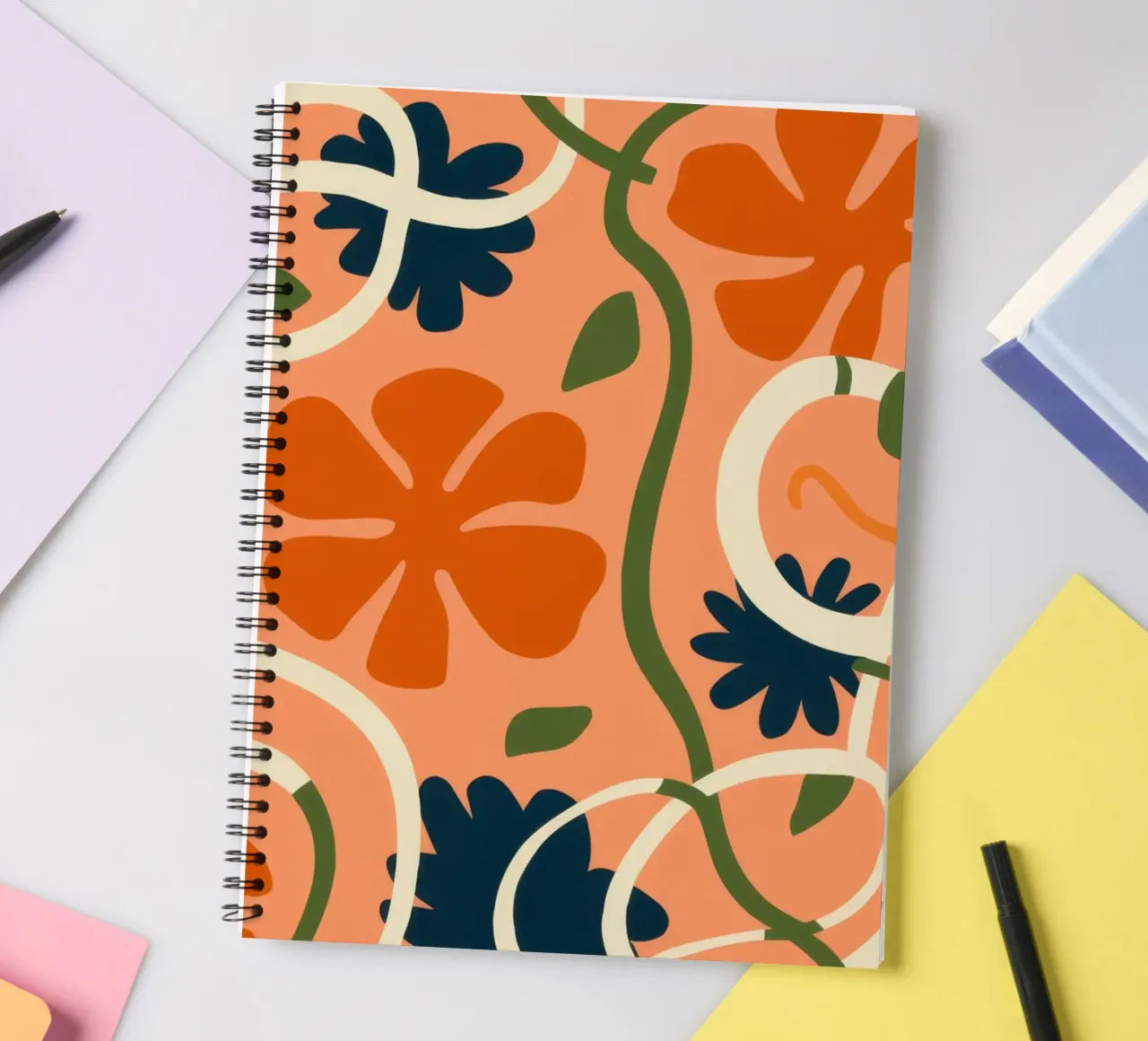 Citrus Slice Mosaic spiral notebook by Mossy Pigment