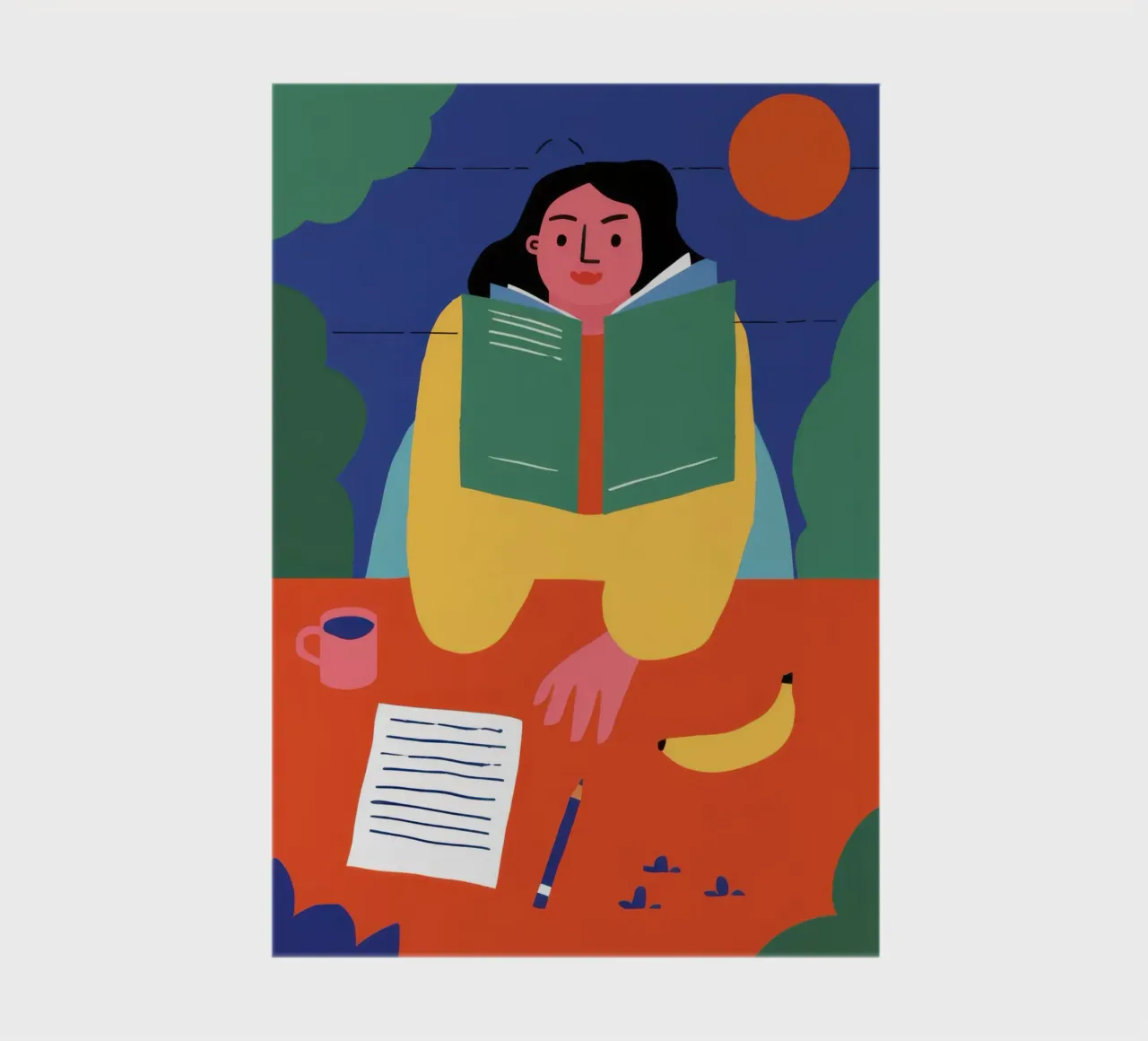 Desk Contemplation notebook by Lune Dreams