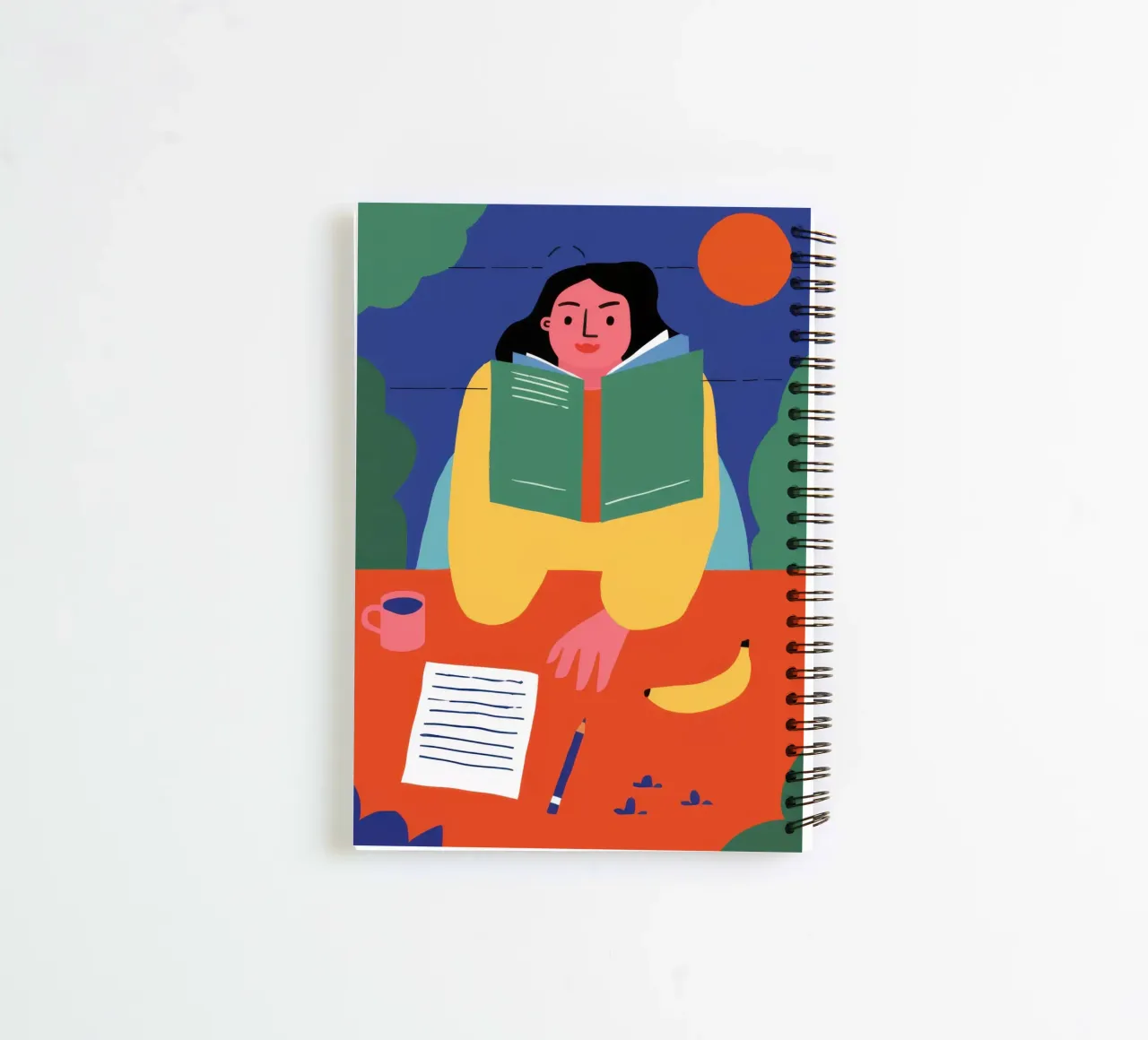 Desk Contemplation spiral notebook by Lune Dreams