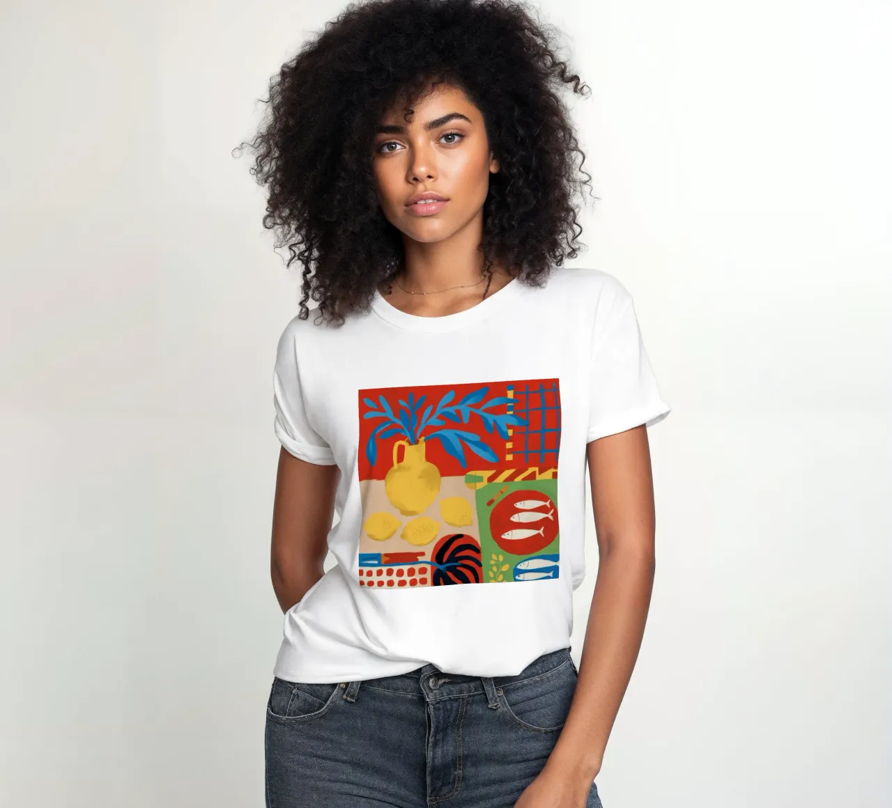 Cerulean-Zitrone Tableau Frauen T-Shirt von Arcane Lines