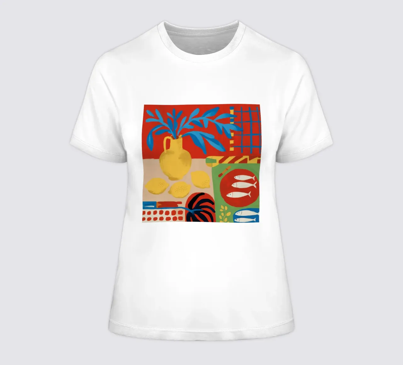 Cerulean-Zitrone Tableau Frauen T-Shirt von Arcane Lines
