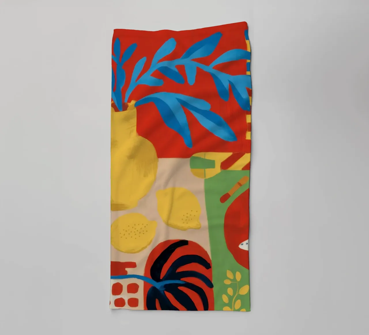 Cerulean-Zitrone Tableau Handtuch von Arcane Lines