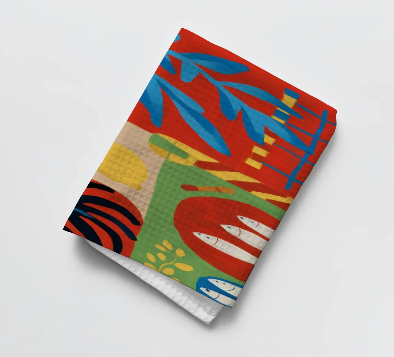 Cerulean-Zitrone Tableau Geschirrtuch von Arcane Lines