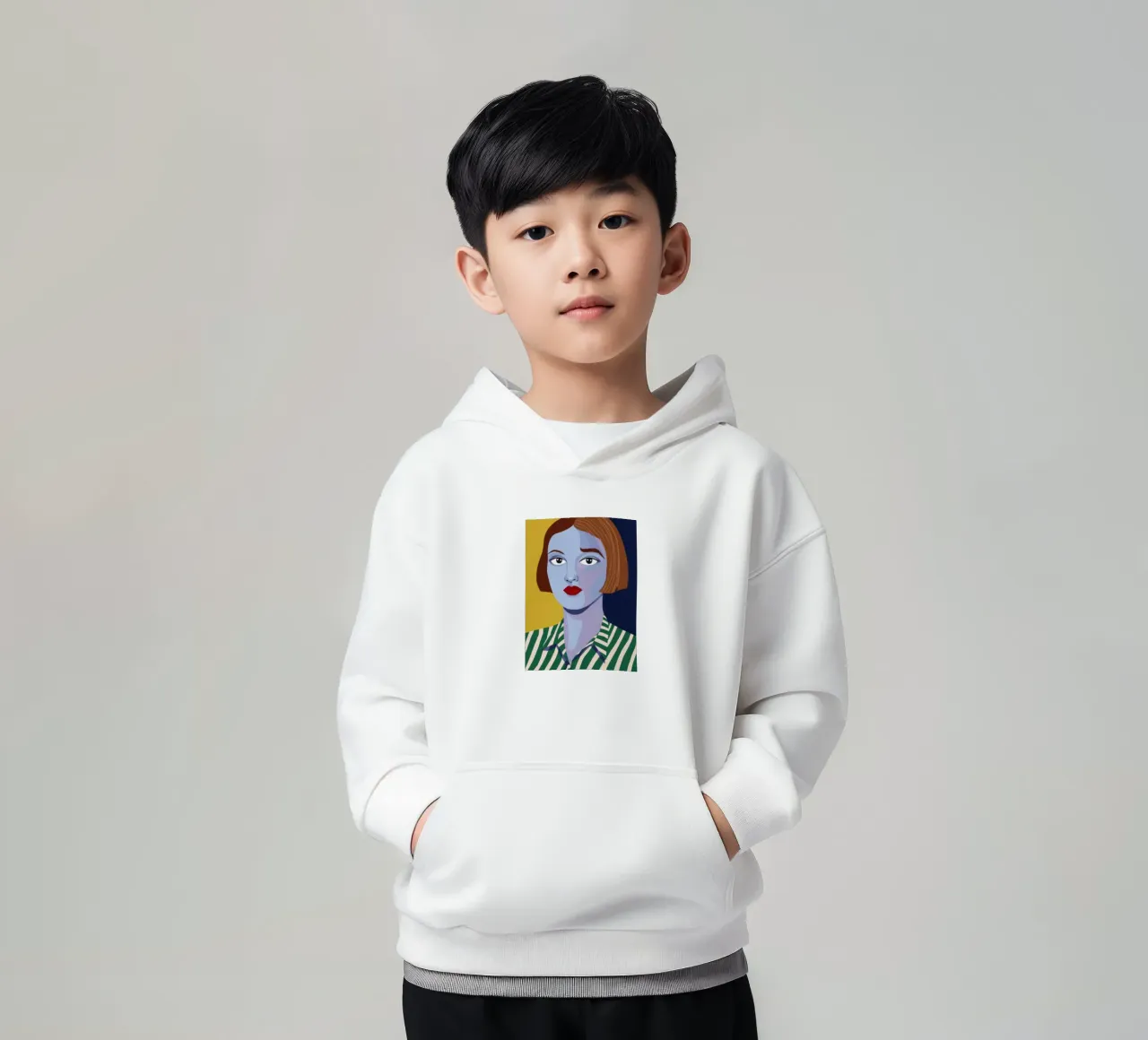 Azure Striped Gaze kids hoodie by Hollow Years