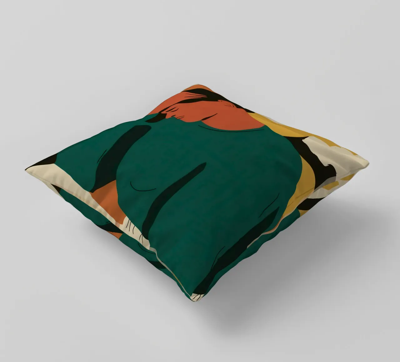 Verdant Inner Turmoil decorative cushion by Mossy Pigment