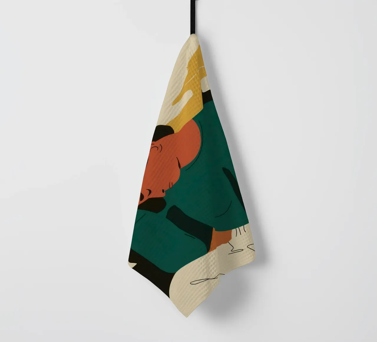 Groene innerlijke onrust theedoek van Mossy Pigment