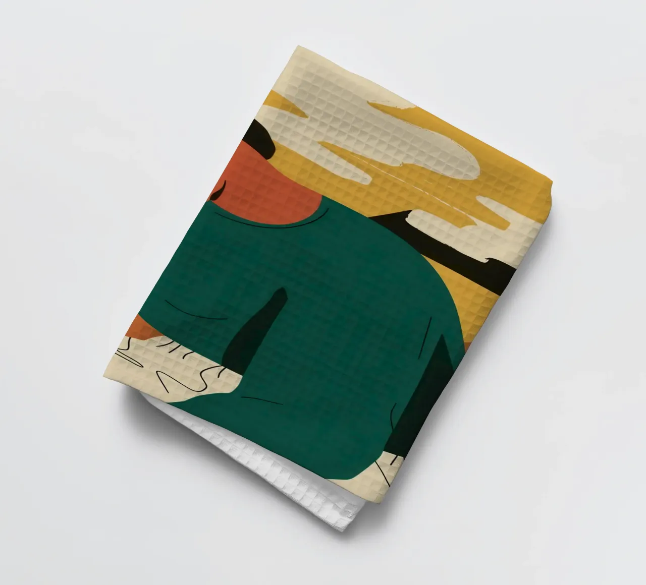Groene innerlijke onrust theedoek van Mossy Pigment
