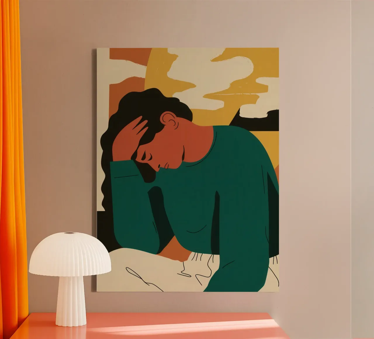 Groene innerlijke onrust canvas van Mossy Pigment