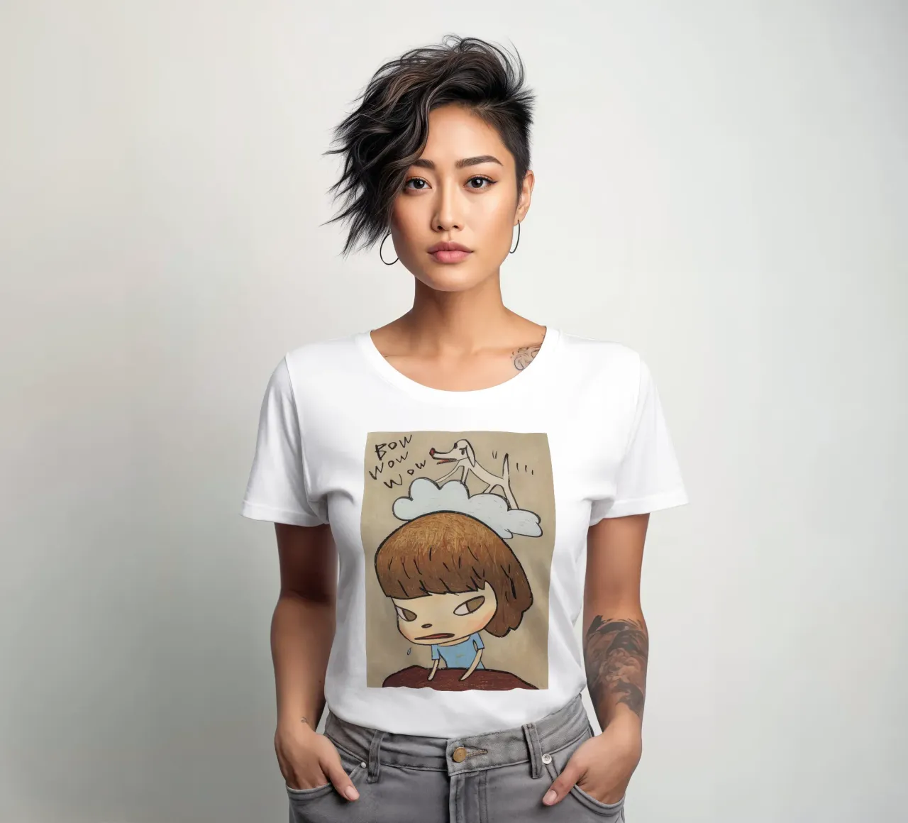 Nara Bow Wow wow t-shirt da donna da vickiropaint