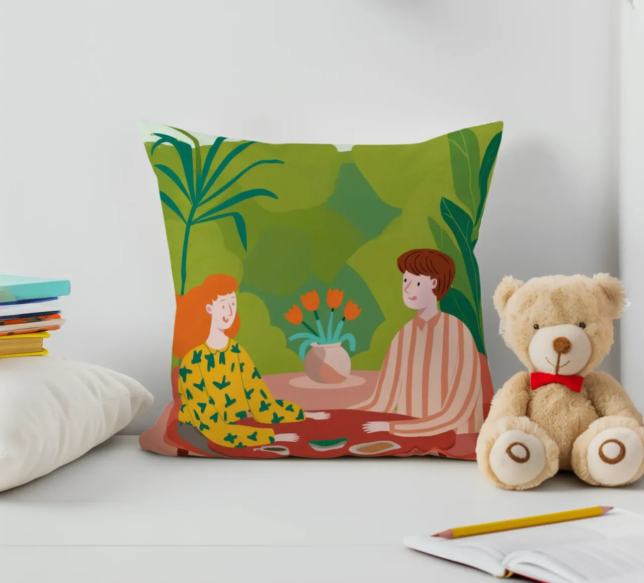 Verdant Garden Luncheon decorative cushion by Hollow Years