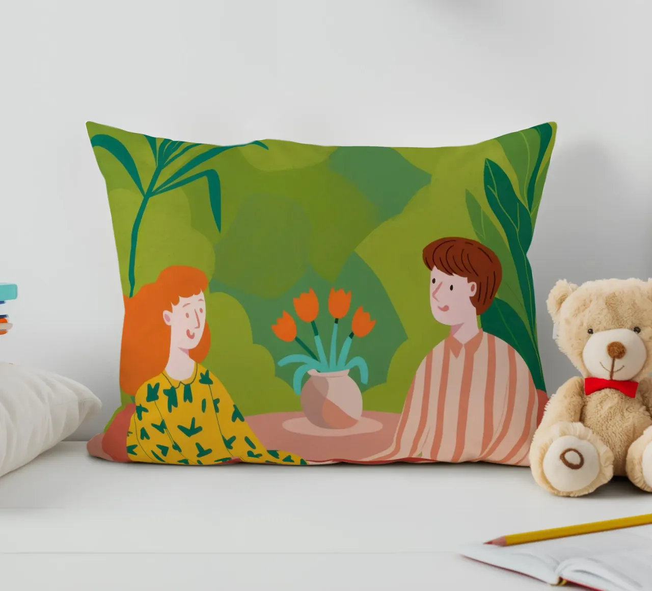 Verdant Garden Luncheon decorative cushion by Hollow Years