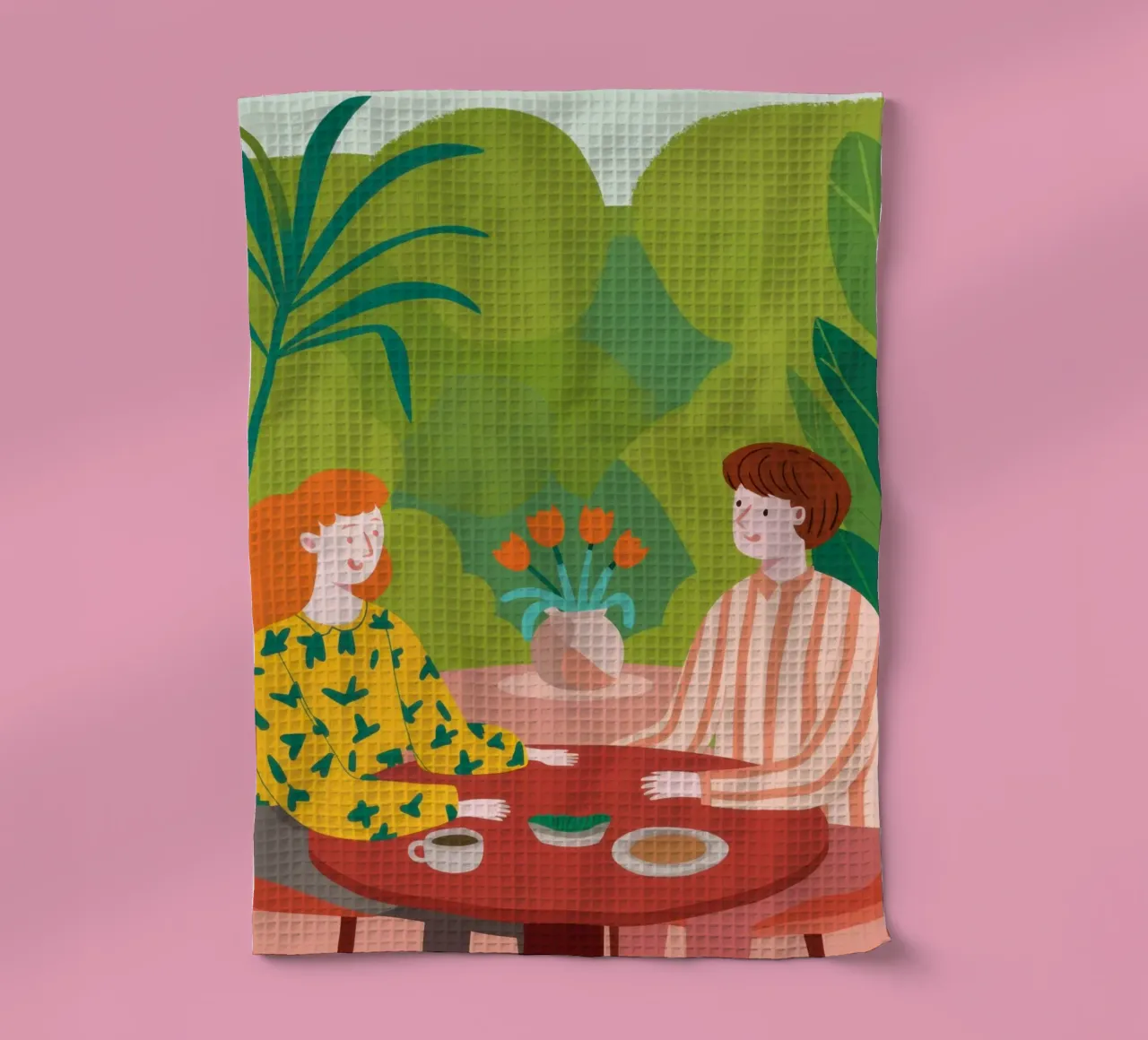 Déjeuner au jardin verdoyant torchon de Hollow Years
