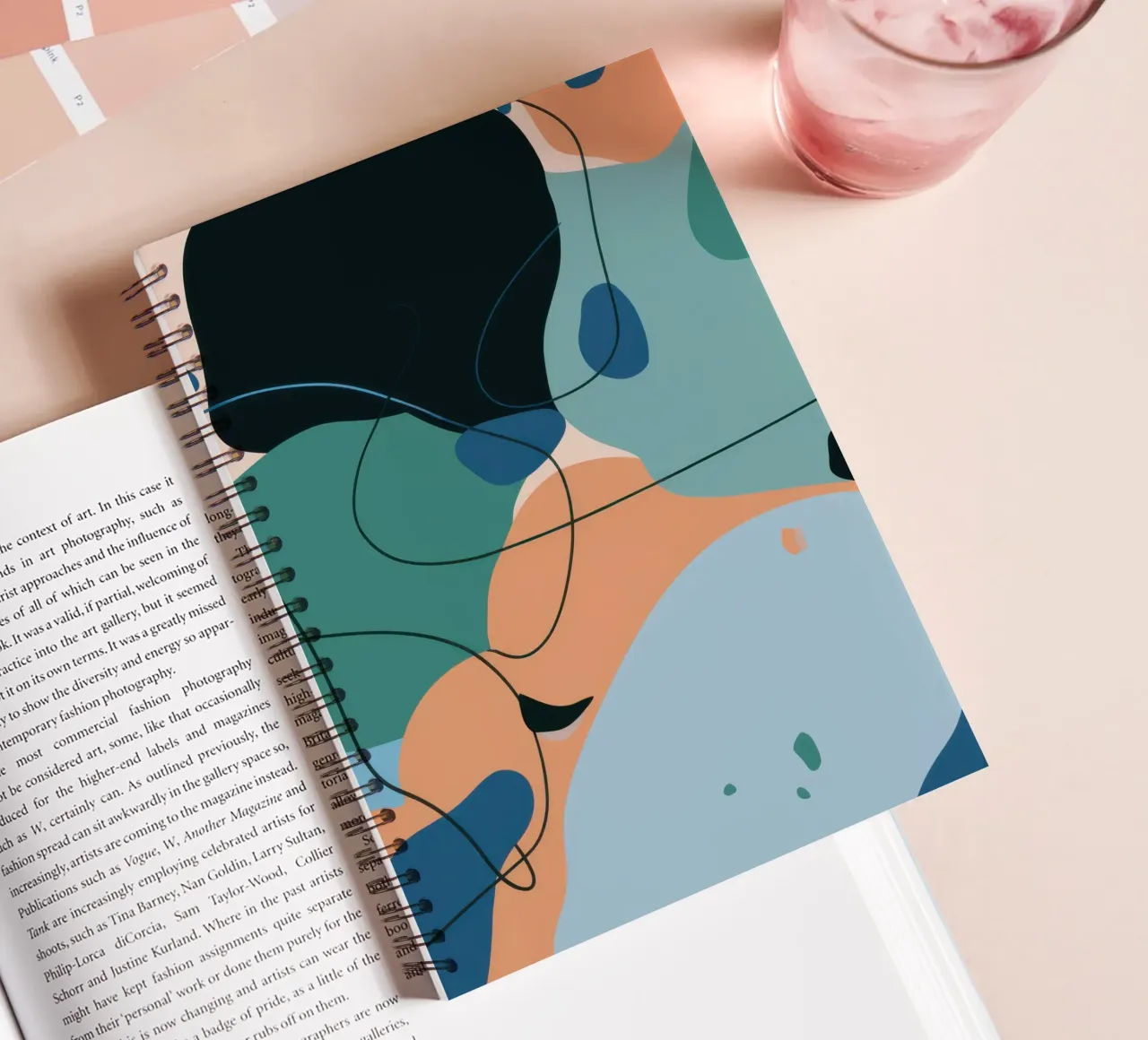 Serene Shape Entanglement spiral notebook by Mossy Pigment