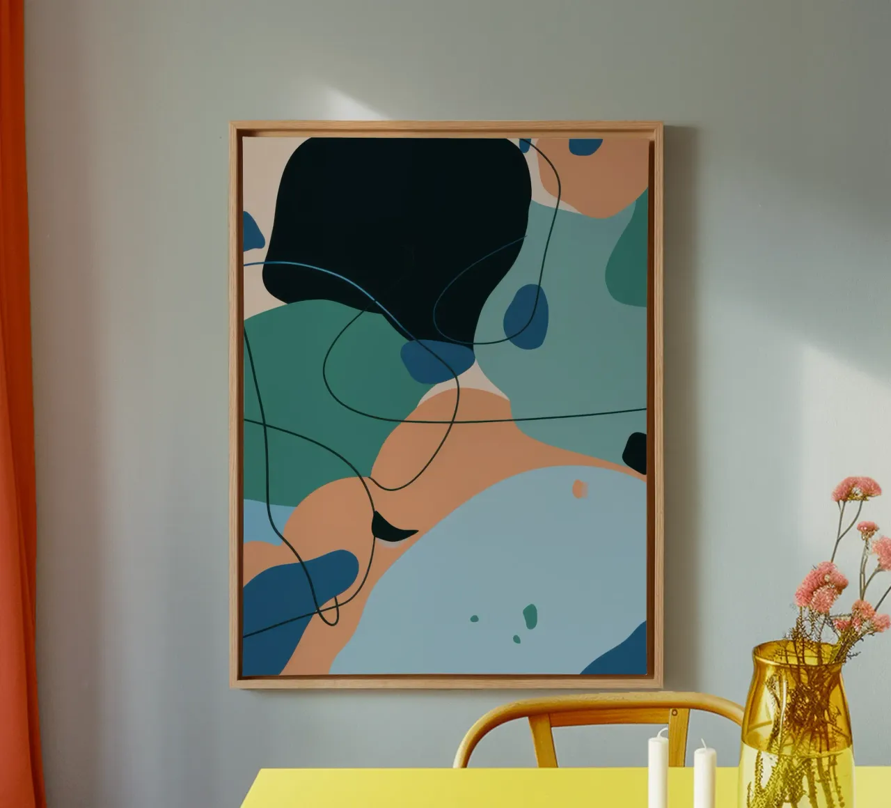 Serene Shape Entanglement canvas by Mossy Pigment