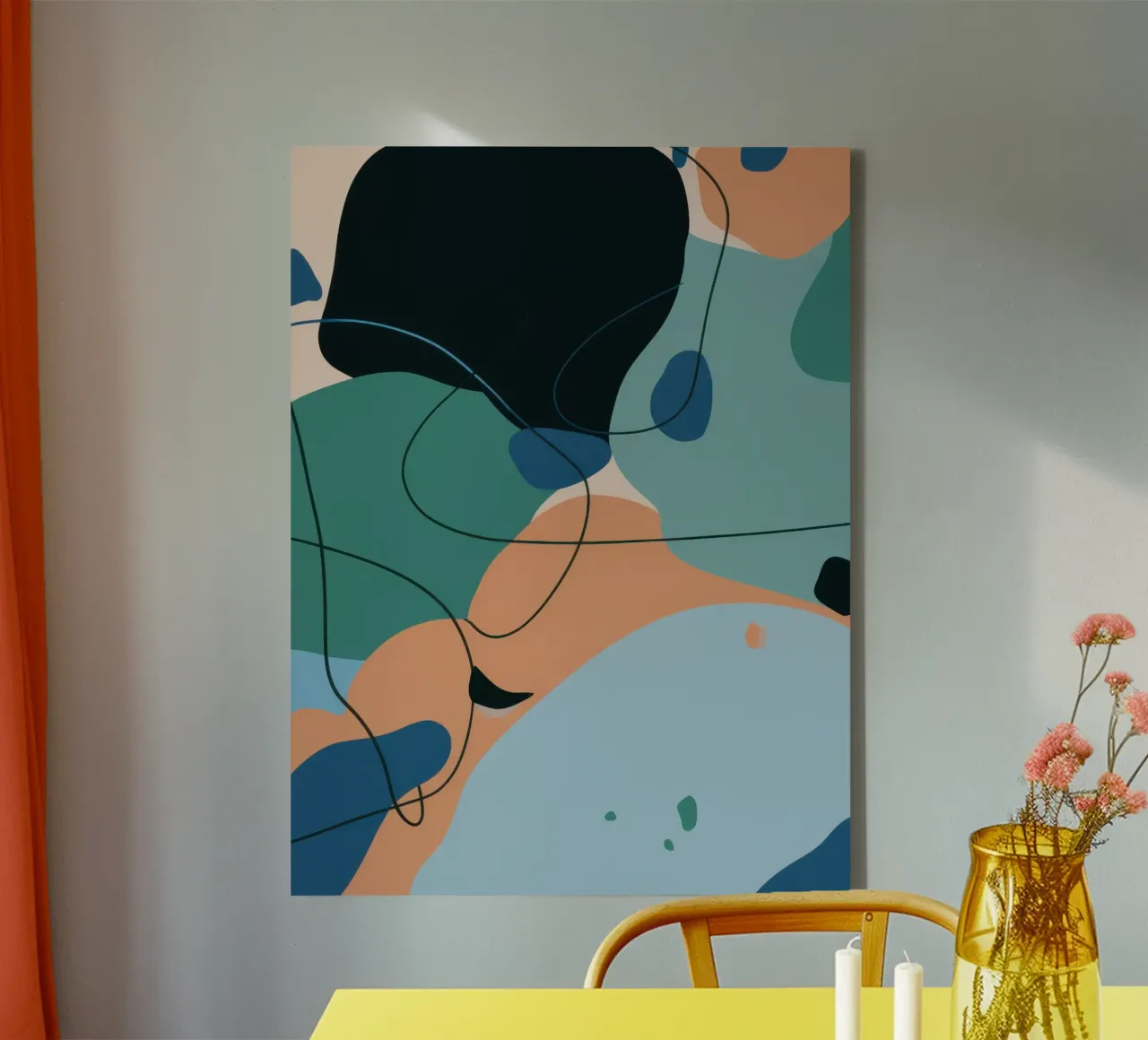 Serene Shape Entanglement canvas by Mossy Pigment