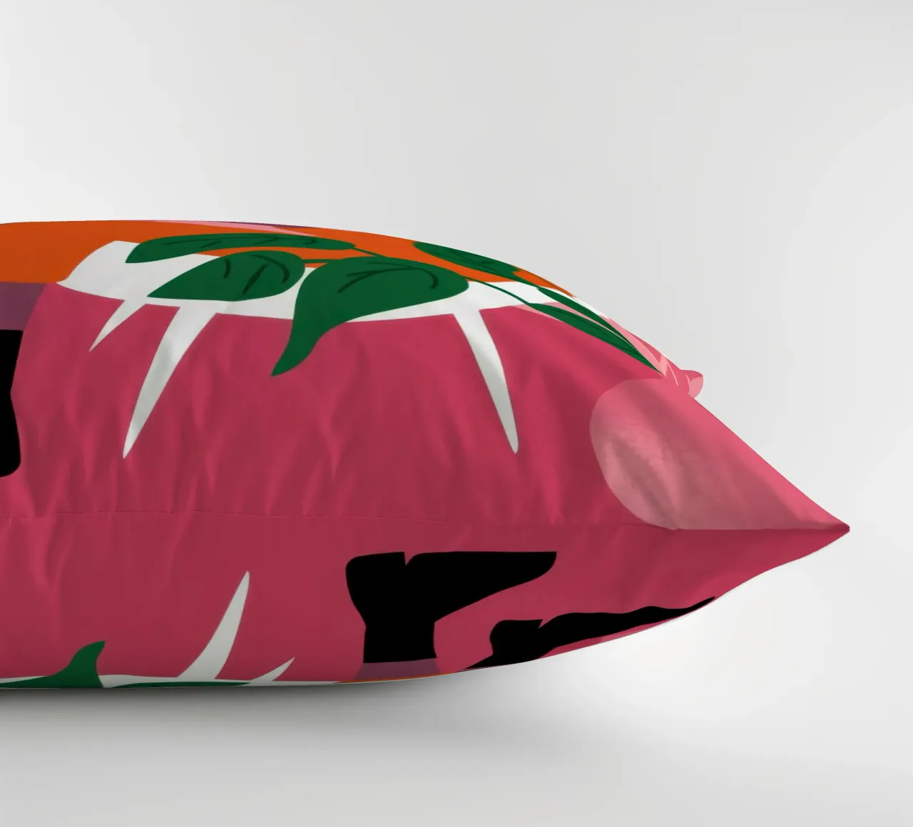 Fuchsia Jungle Muse decorative cushion by Mossy Pigment