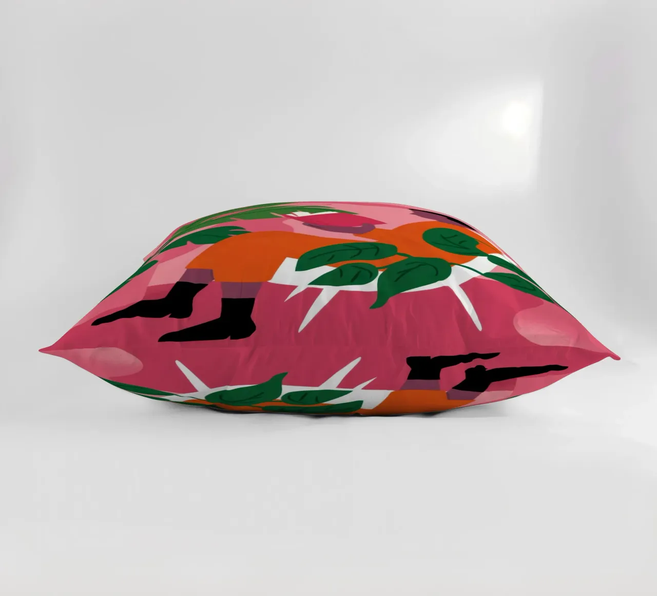 Fuchsia Jungle Muse decorative cushion by Mossy Pigment