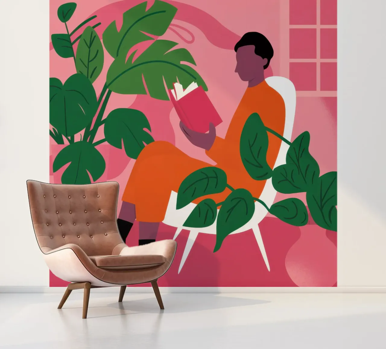 Fuchsia Jungle Muse photo wallpaper by Mossy Pigment
